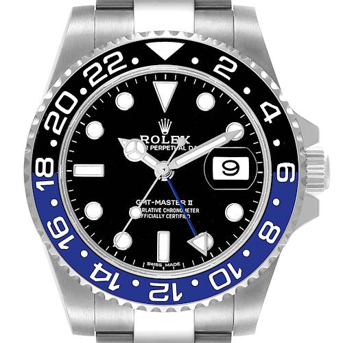 Photo of Rolex GMT Master II Batman Blue Black Ceramic Bezel Steel Watch 116710 Box Card