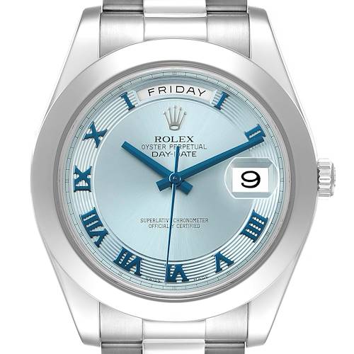 Photo of Rolex President Day-Date 41 Platinum Ice Blue Dial Mens Watch 218206