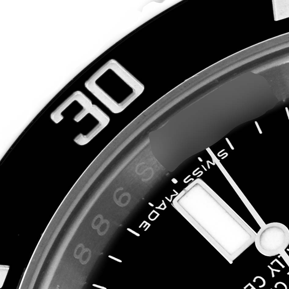 The image shows a close-up view of the bezel and dial of a Rolex Submariner 116610LN Men's Stainless Steel Black Dial 116610LN Men's Stainless Steel Black Dial watch.