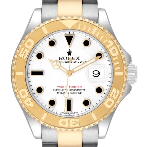 Photo of Rolex Yachtmaster White Dial Steel Yellow Gold Mens Watch 16623