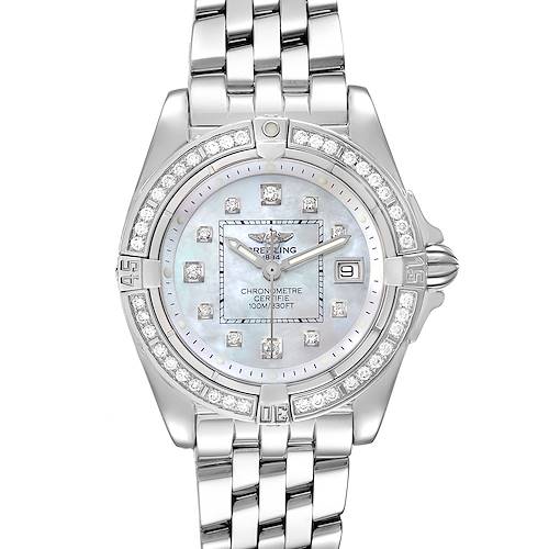 Photo of Breitling Cockpit Mother of Pearl Diamond Steel Ladies Watch A71356