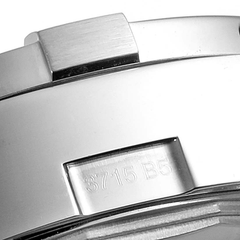 The image shows a close-up of the clasp and part of the bracelet of a Breitling Avenger A13381 Men's Stainless Steel Grey Dial A13381 Men's Stainless Steel Grey Dial watch, highlighting the model number engraved.