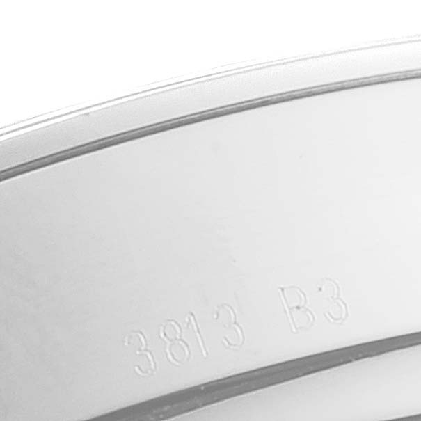 This image shows a close-up of the inner case back of a Breitling Transocean A19310 Men's Stainless Steel Silver Dial A19310 Men's Stainless Steel Silver Dial watch, displaying the engravings "3813 B3".