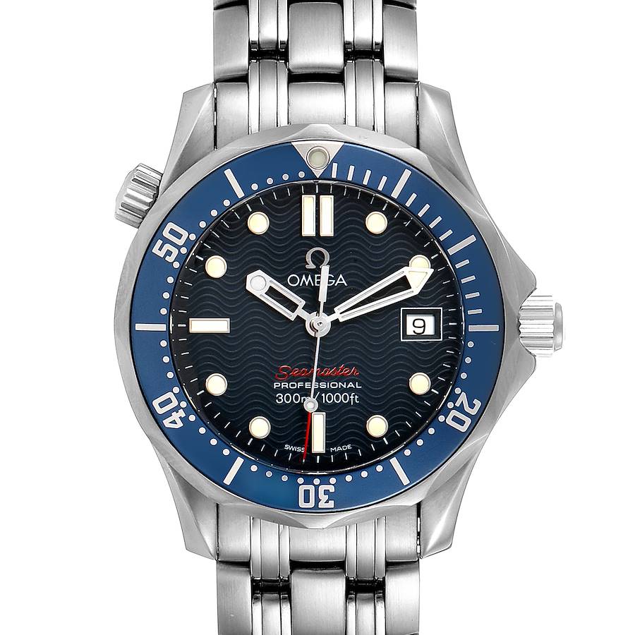 Omega Seamaster 300M Blue Wave Dial Midsize Watch 2223.80.00 SwissWatchExpo
