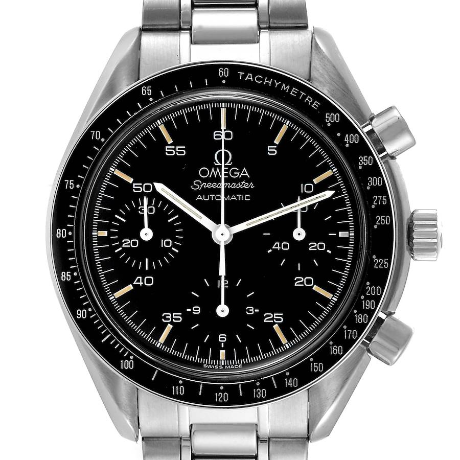 Omega Speedmaster Reduced Hesalite Chronograph Steel Mens Watch 3510.50.00 Card SwissWatchExpo