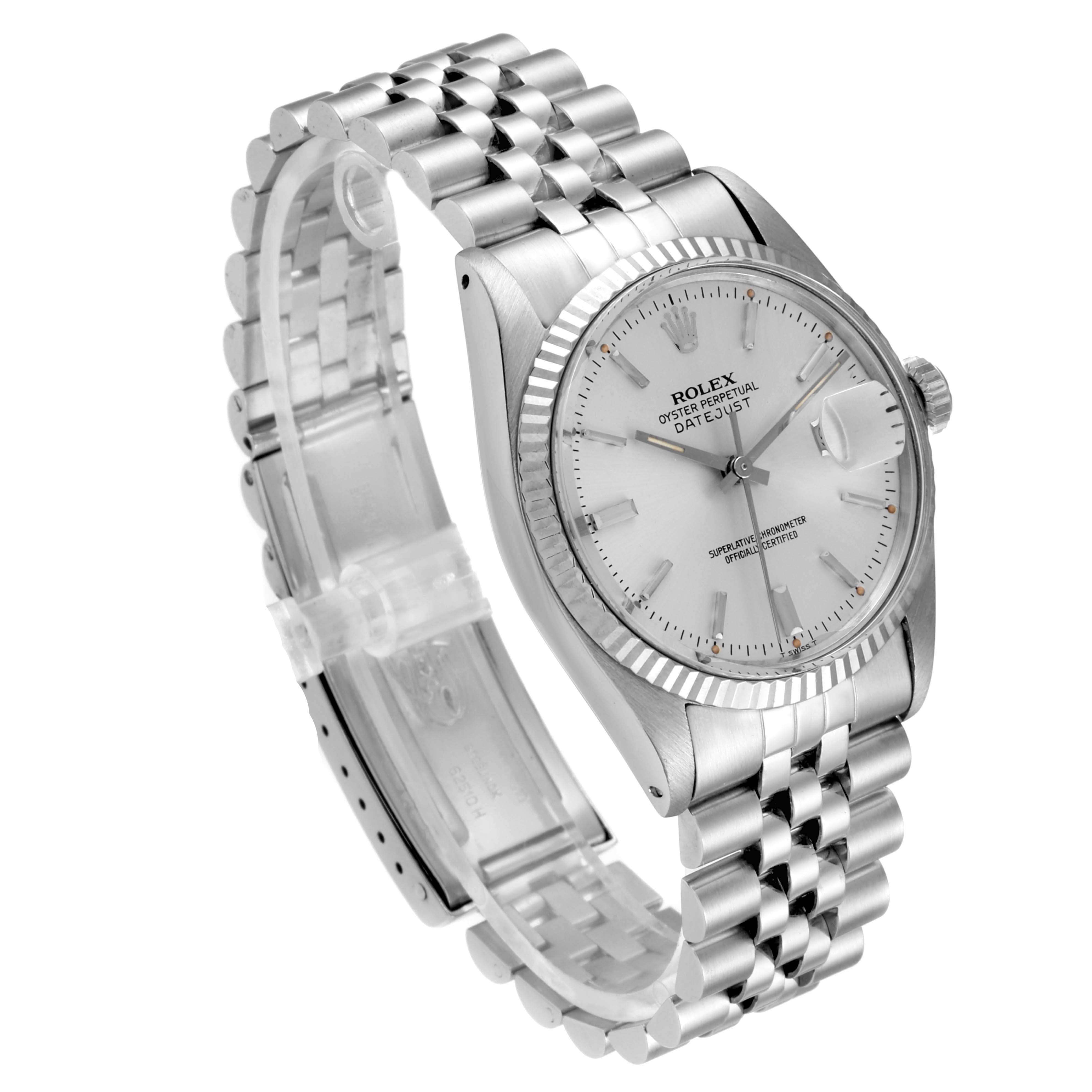 The Rolex Vintage Collection 16014 Men's Stainless Steel Silver Dial 16014 Men's Stainless Steel Silver Dial watch is shown at a slight angle, displaying its face, bezel, crown, and bracelet.