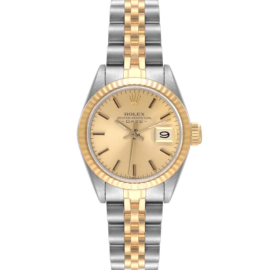 Rolex Date Steel Yellow Gold Champagne Dial Ladies Watch 6917 SwissWatchExpo