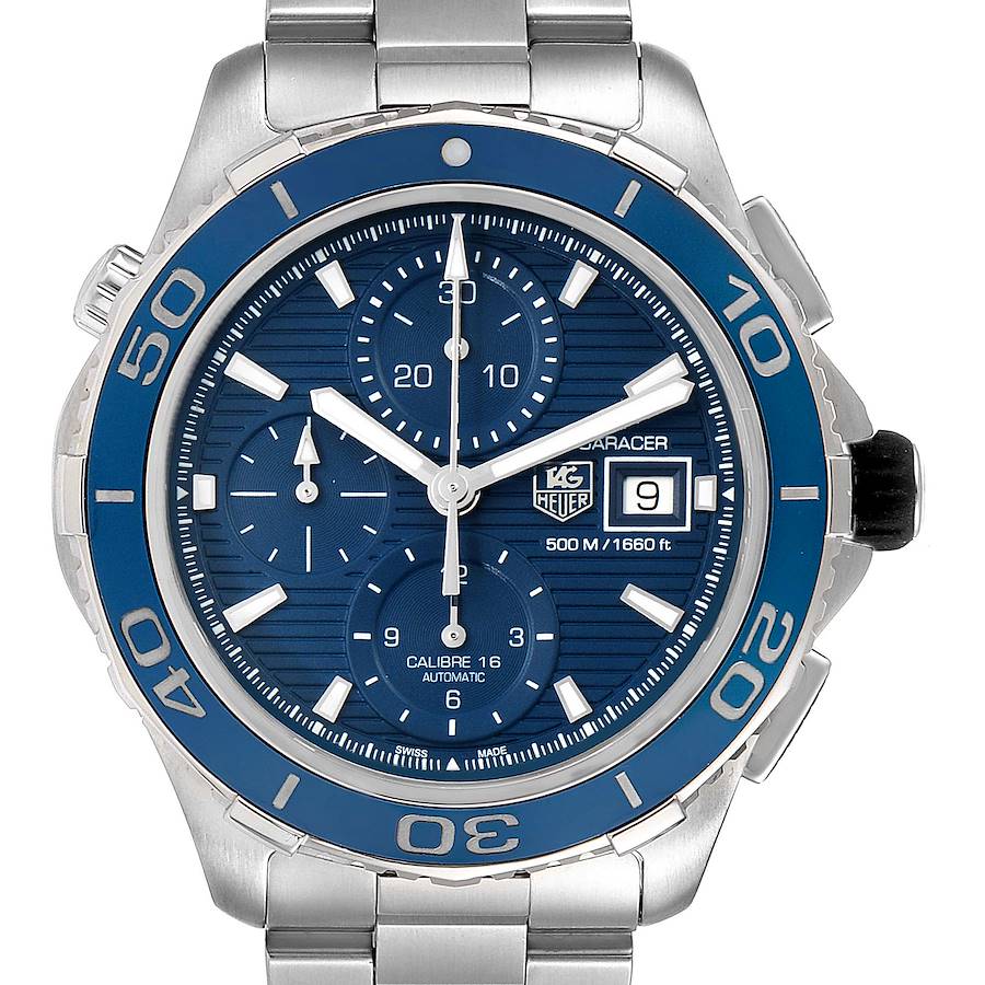 Tag Heuer Aquaracer Blue Dial Steel Mens Watch CAK2112 SwissWatchExpo