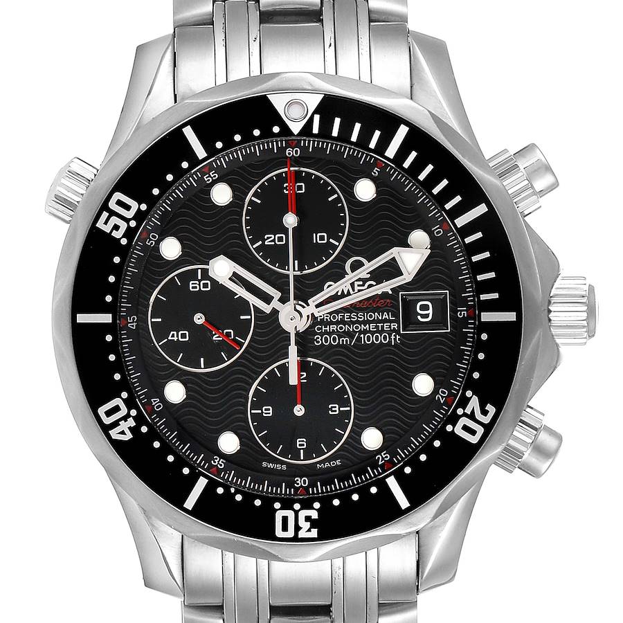 Omega Seamaster 300M Chronograph Black Dial Watch 213.30.42.40.01.001 Card SwissWatchExpo
