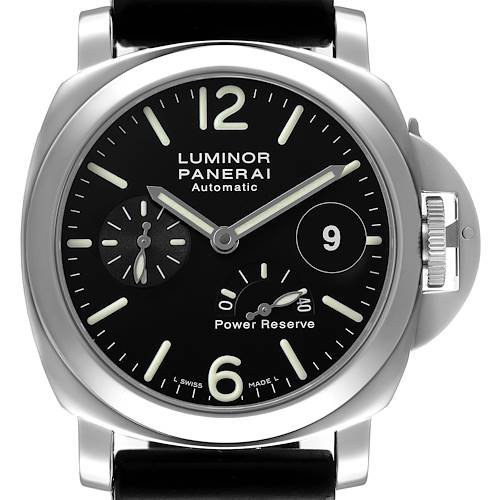 Photo of Panerai Luminor Power Reserve Black Dial Mens Steel Watch PAM00090
