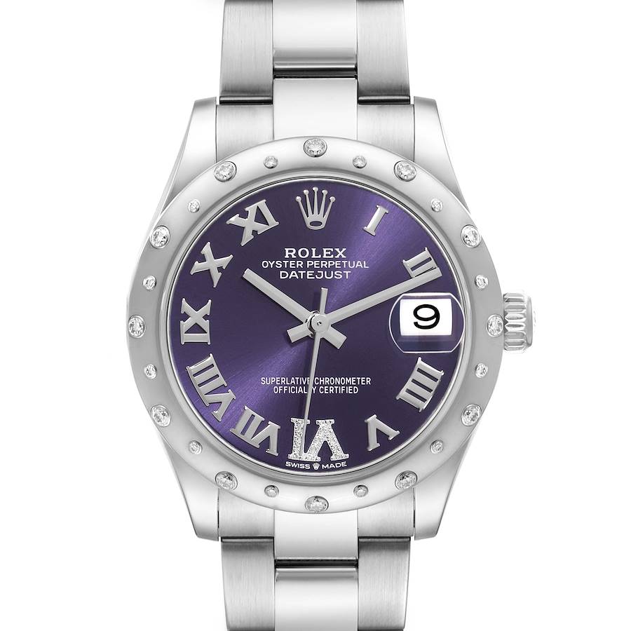 Rolex Datejust Midsize Steel White Gold Diamond Ladies Watch 278344 SwissWatchExpo