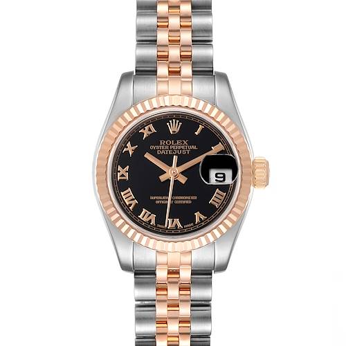 Photo of Rolex Datejust Steel Everose Gold Roman Numerals Ladies Watch 179171