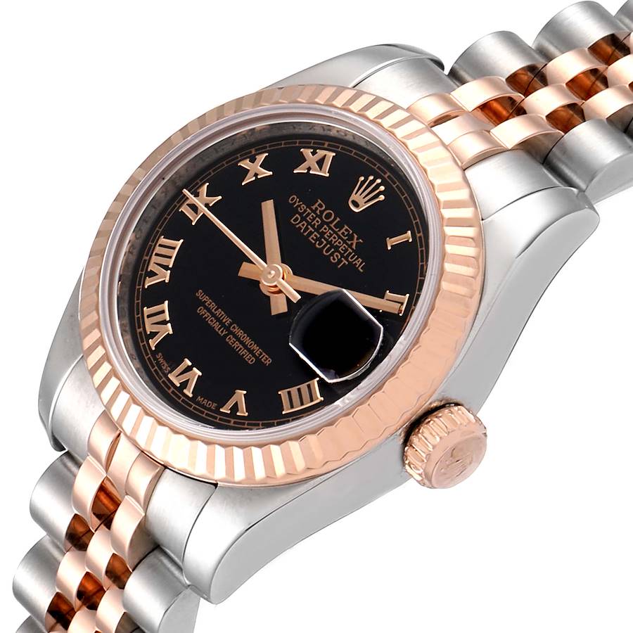 Rolex Datejust Steel Everose Gold Roman Numerals Ladies Watch 179171 ...