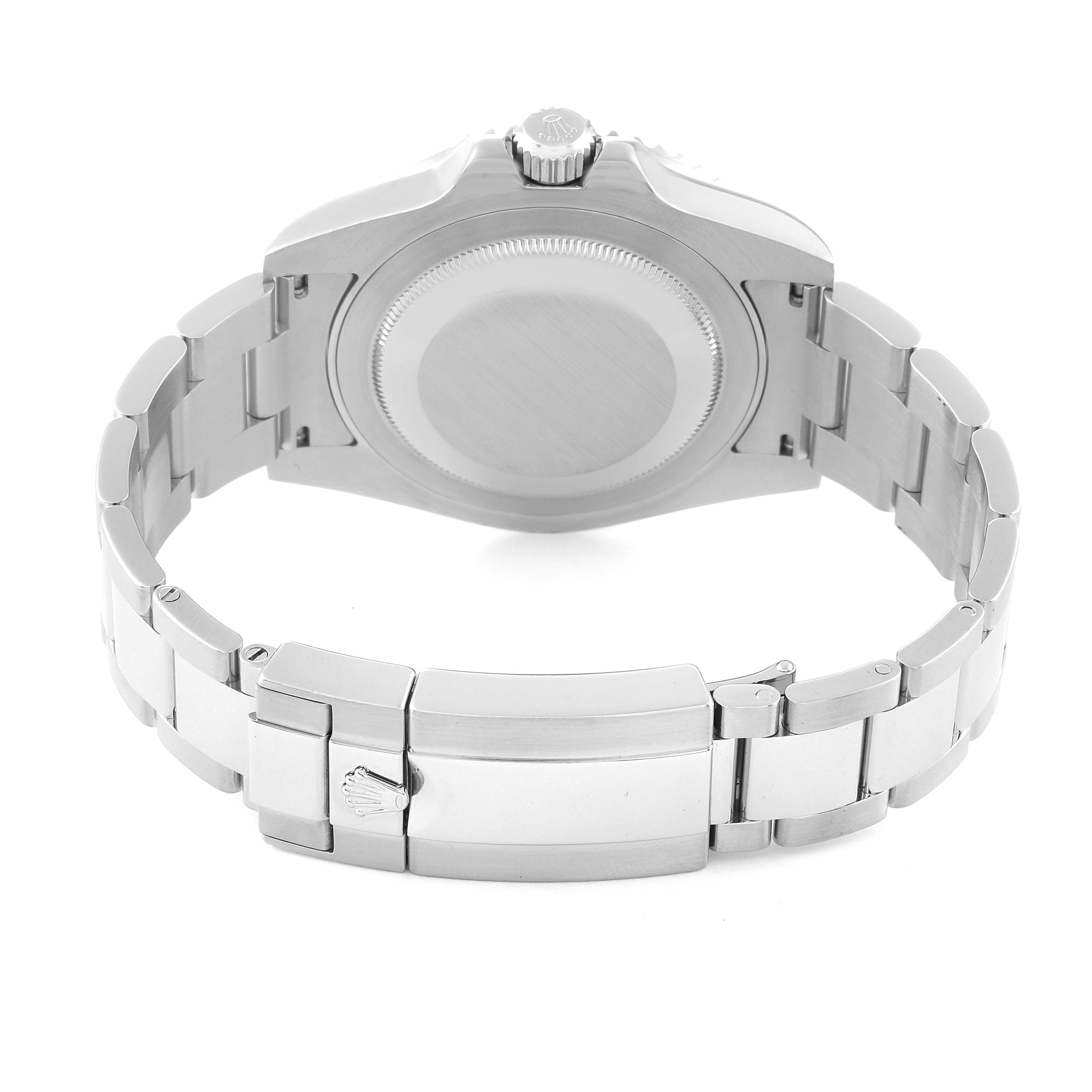 The image shows the back case and bracelet of a Rolex GMT-Master 116710LN Men
s Stainless Steel Black Dial 116710LN Men
s Stainless Steel Black Dial watch, viewed from the rear.