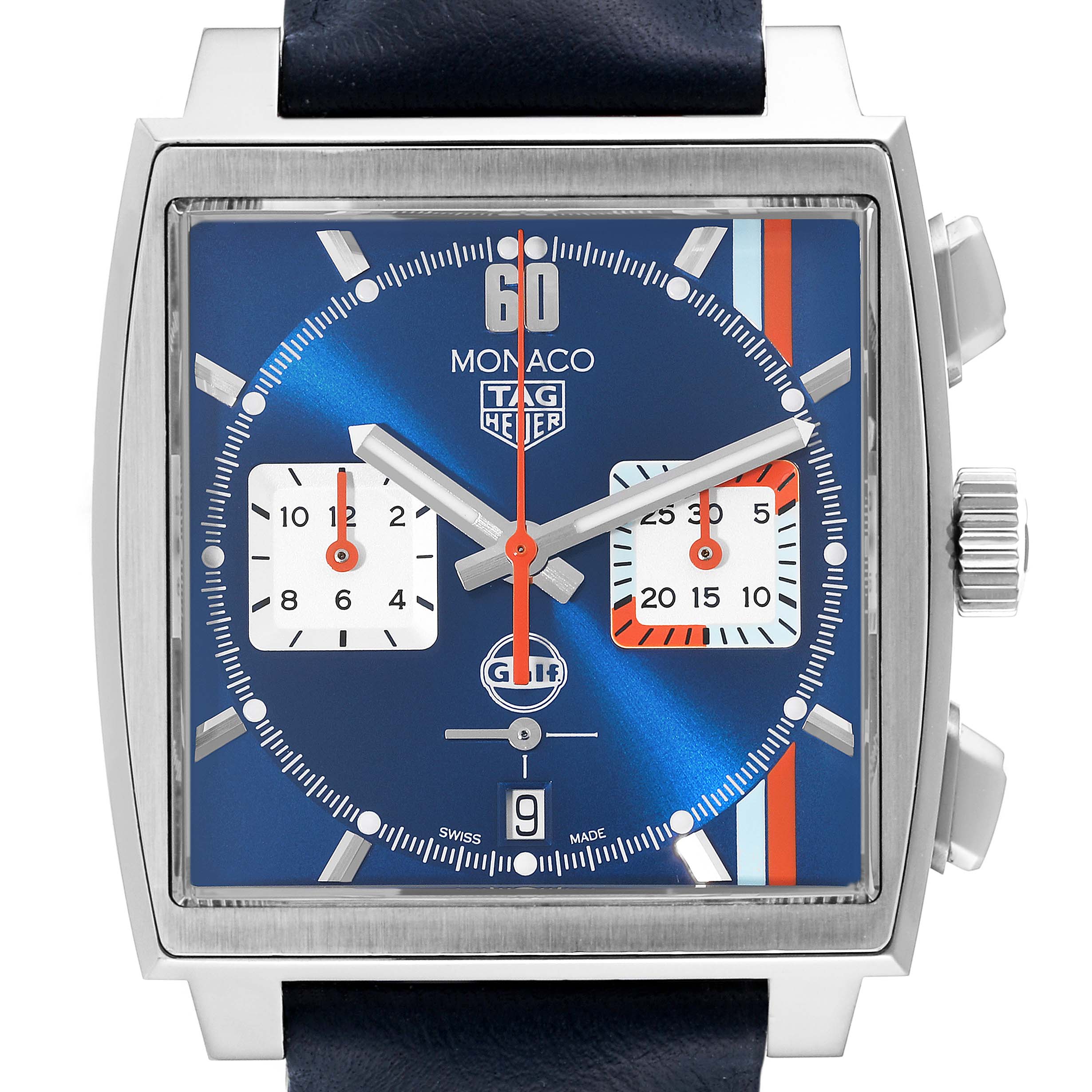 Tag Heuer Monaco Gulf Chronograph Steel Mens Watch CBL2115 Box