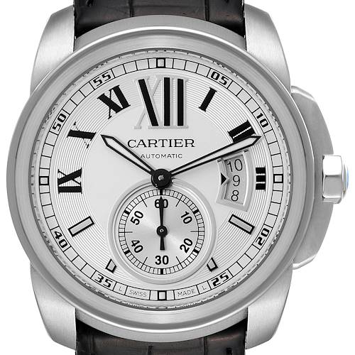 Photo of Cartier Calibre Silver Dial Stainless Steel Mens Watch W7100037