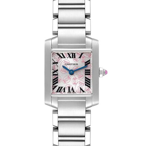Photo of Cartier Tank Francaise Pink Double C Decor Limited Edition Steel Ladies Watch W51031Q3