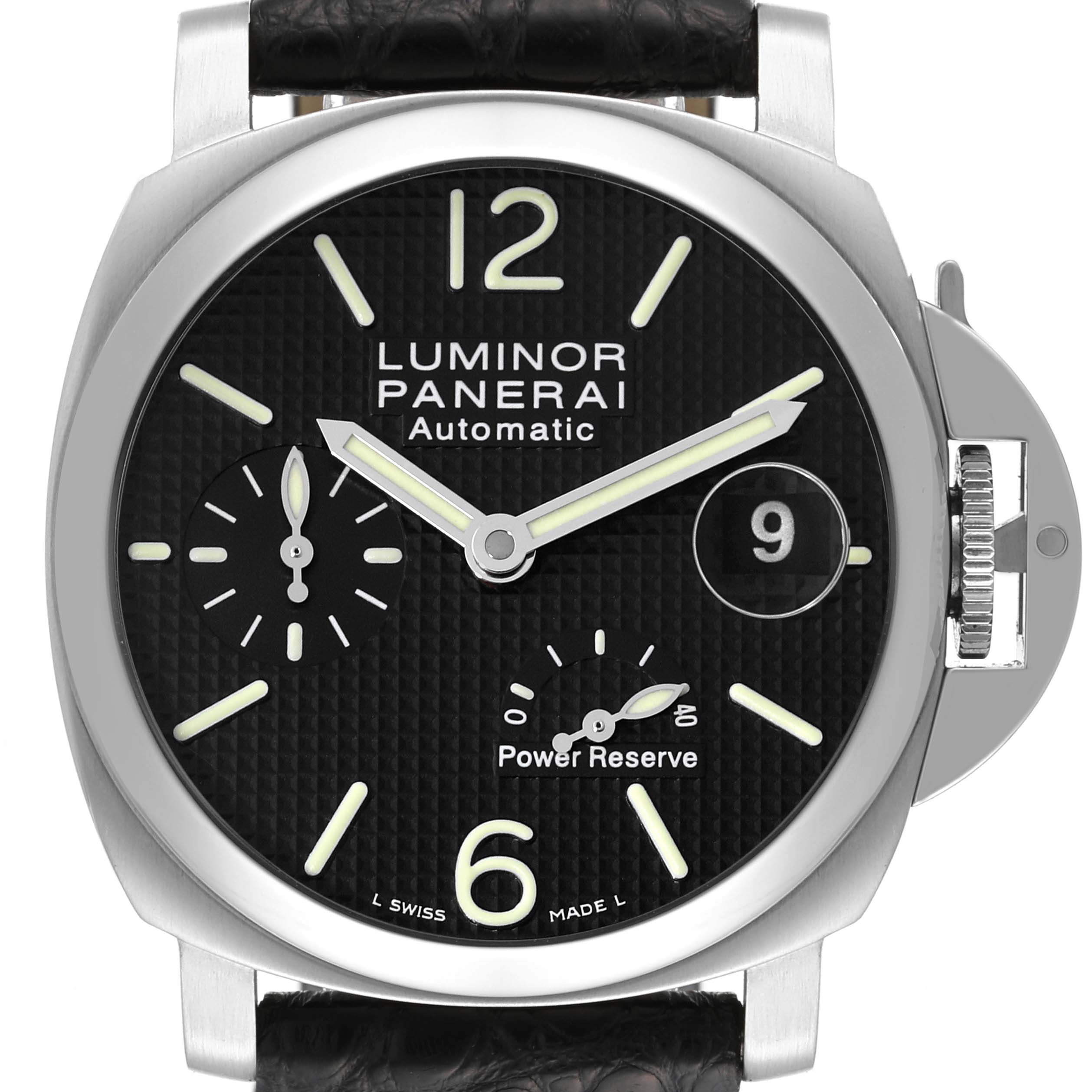 Panerai Luminor Power Reserve 40mm Steel Mens Watch PAM00241 Box