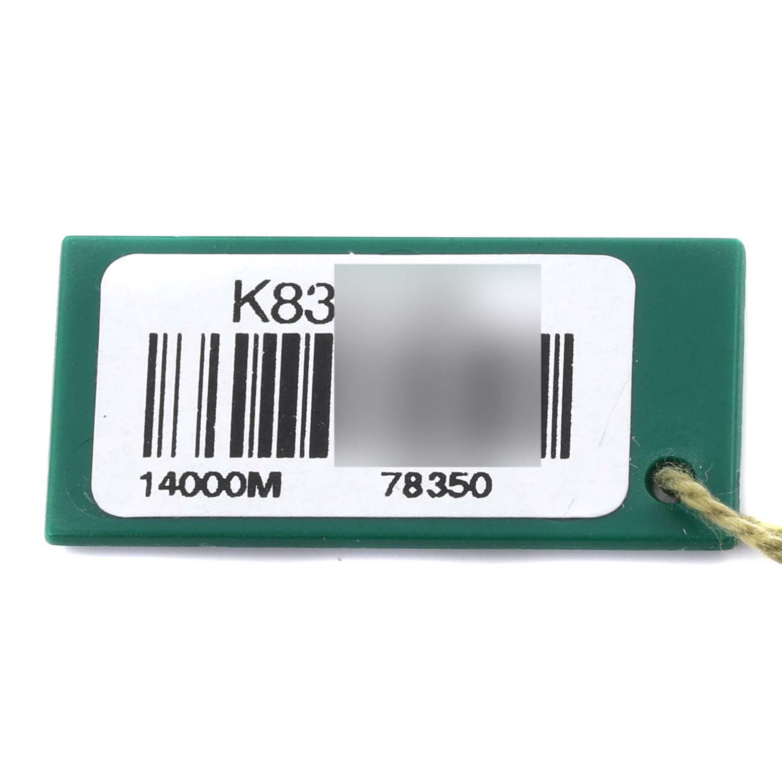 The image shows a green tag with product information for a Rolex Air-King 14000M Men's Stainless Steel Silver Dial 14000M Men's Stainless Steel Silver Dial watch.