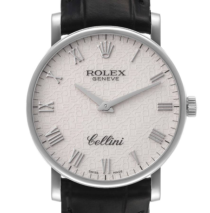 Rolex Cellini Classic White Gold Ivory Anniversary Dial Mens Watch 5115 Card SwissWatchExpo