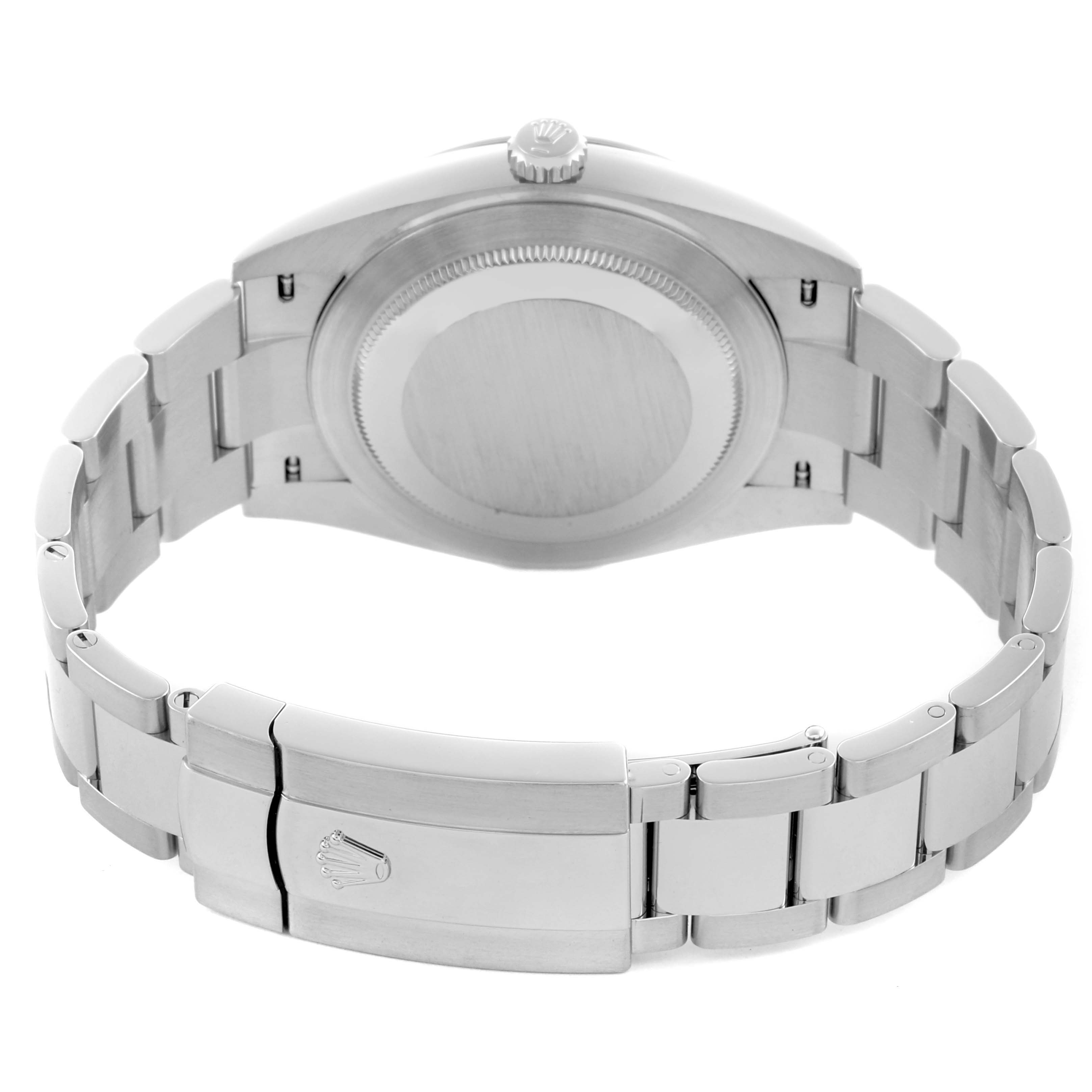 The image shows the back case and bracelet clasp of the Rolex Datejust 41 126300 Men's Stainless Steel White Dial 126300 Men's Stainless Steel White Dial, viewed from the rear angle.
