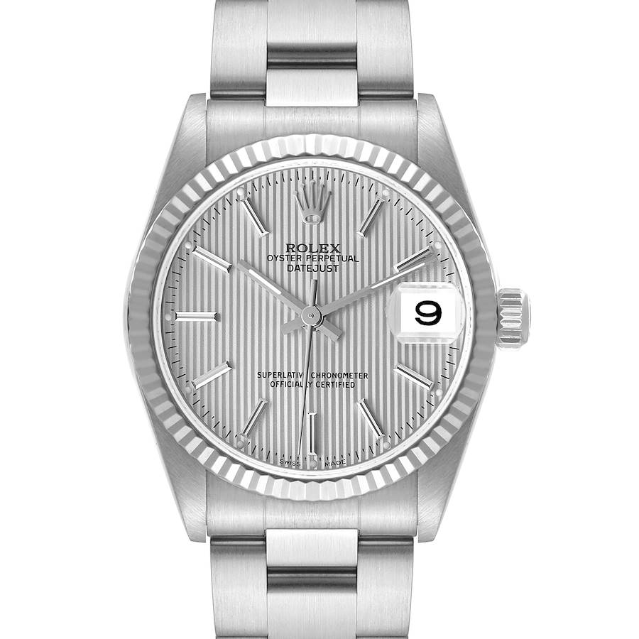 Rolex Datejust Midsize Steel White Gold Tapestry Dial Ladies Watch 78274 Box Tag SwissWatchExpo