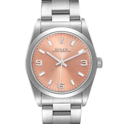 Photo of NOT FOR SALE Rolex Midsize Salmon Dial Domed Bezel Steel Ladies Watch 77080 PARTIAL PAYMENT