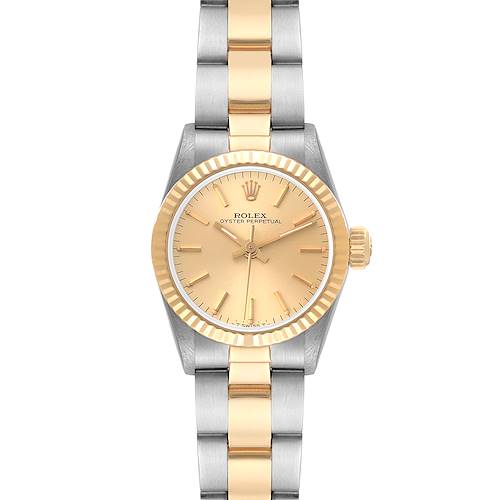 Photo of Rolex Oyster Perpetual Steel Yellow Gold Champagne Dial Ladies Watch 67193