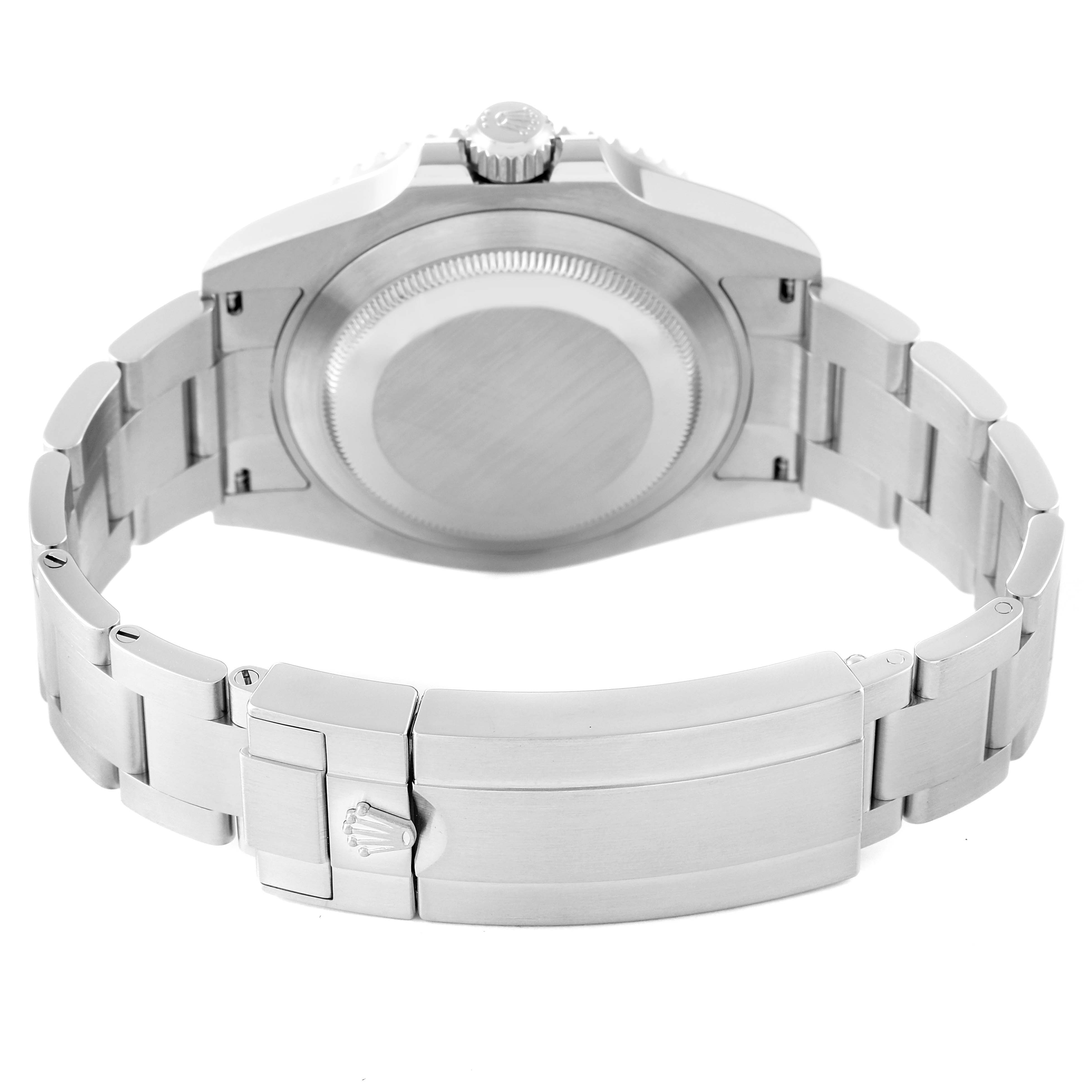 This image shows the back view of a Rolex Submariner 126610 Men's Stainless Steel Black Dial 126610 Men's Stainless Steel Black Dial watch, highlighting the closed clasp and case back.