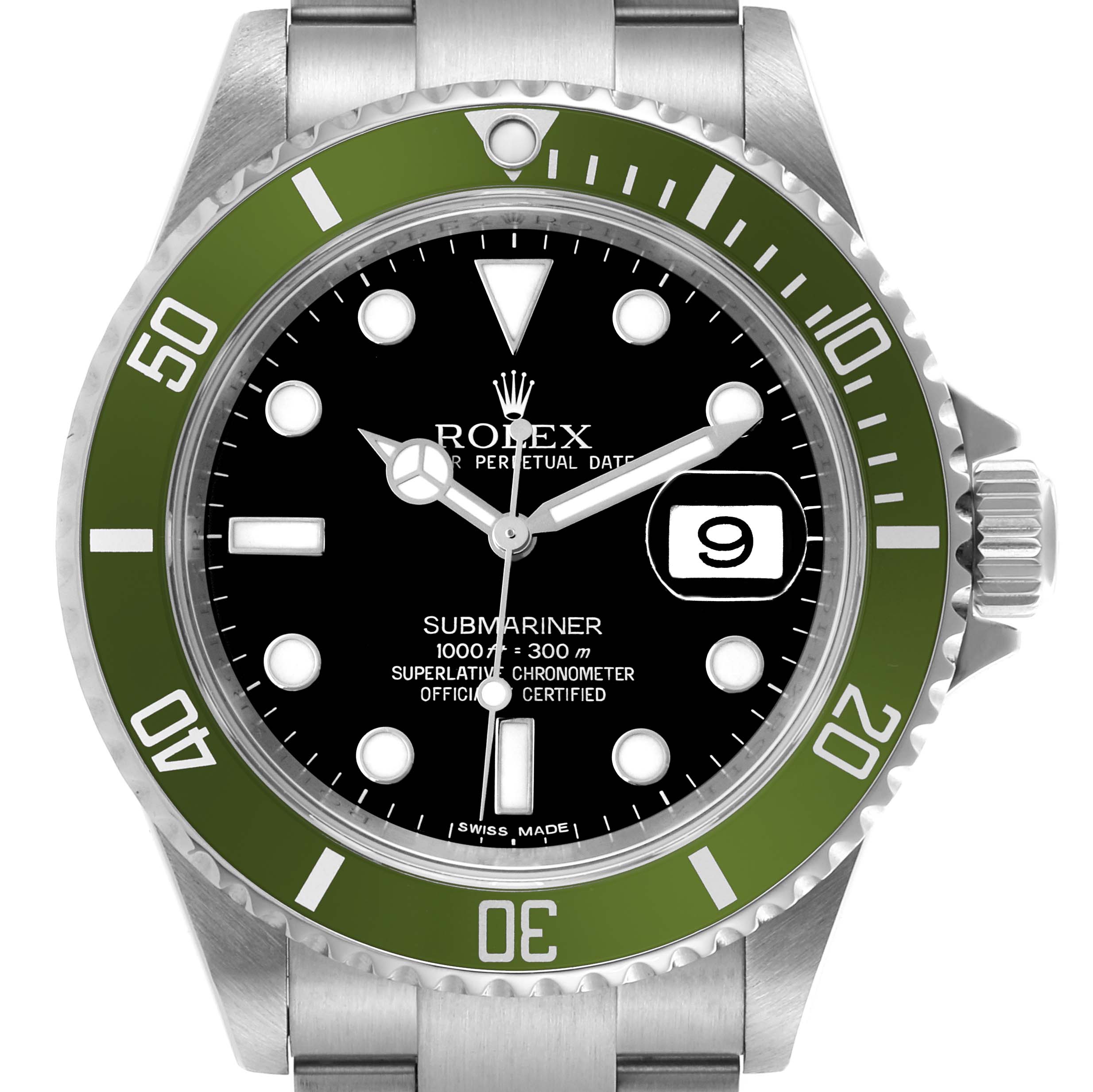 Rolex Submariner Kermit Green Bezel Steel Mens Watch 16610LV - Main Image