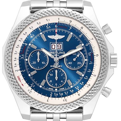 Photo of Breitling Bentley 6.75 Speed Chronograph Steel Mens Watch A44364 Box Card