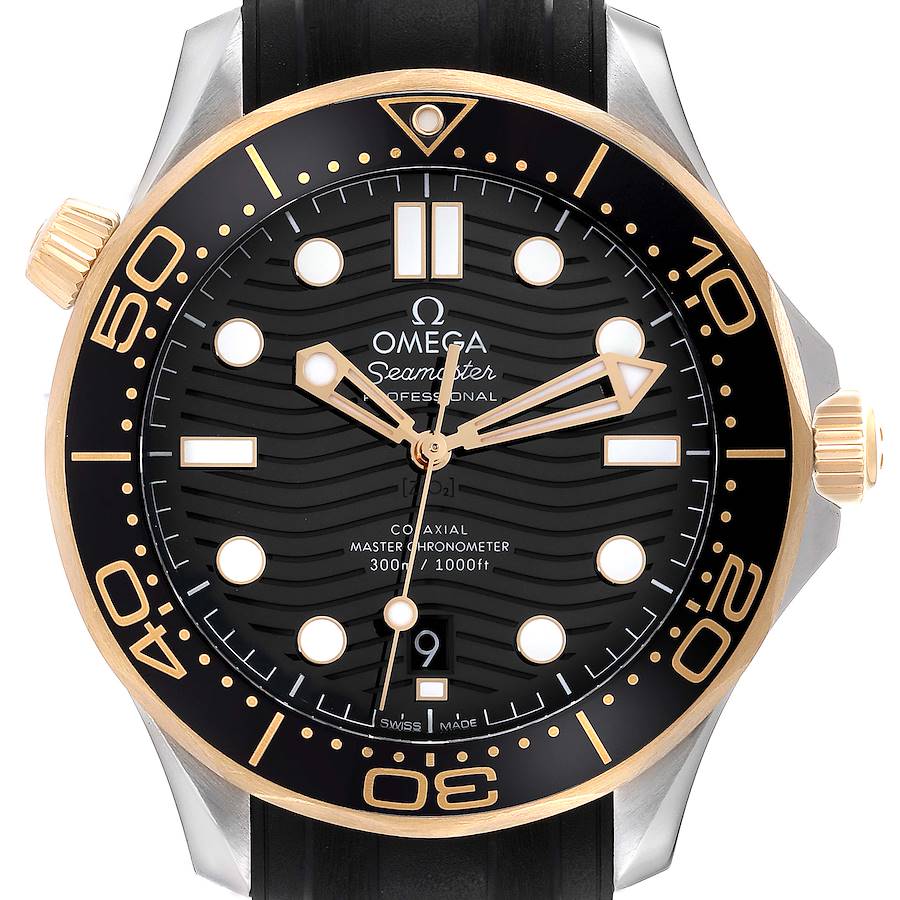 Omega Seamaster Diver Steel Yellow Gold Mens Watch 210.22.42.20.01.001 Card SwissWatchExpo