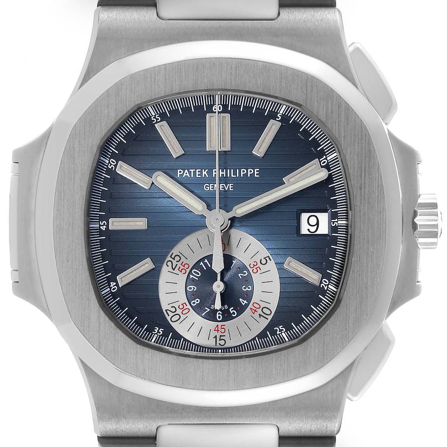 Patek Philippe Nautilus Blue Dial Steel Mens Watch 5980 Box Papers SwissWatchExpo