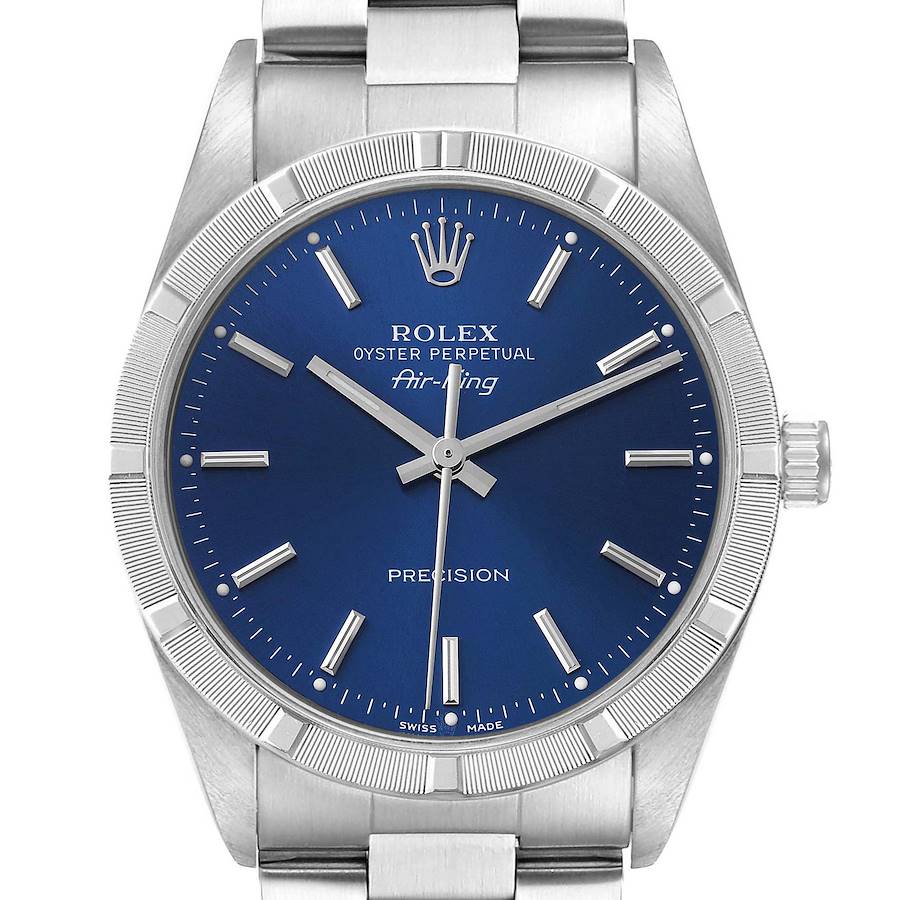 Rolex Air King Blue Dial 34mm Steel Mens Watch 14010 SwissWatchExpo