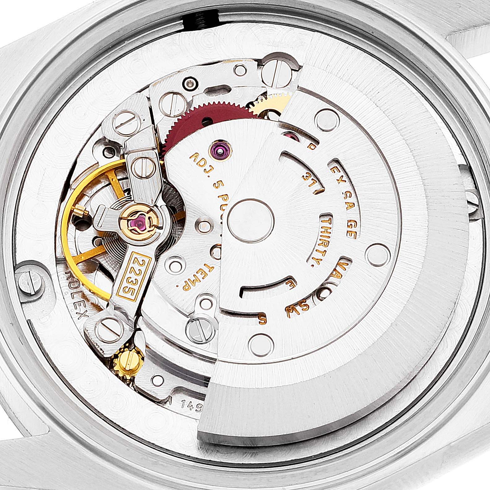 This image shows the internal movement mechanism of a Rolex Mid-Size 78274 Women
s Stainless Steel Silver Dial 78274 Women
s Stainless Steel Silver Dial model, viewed from the back.