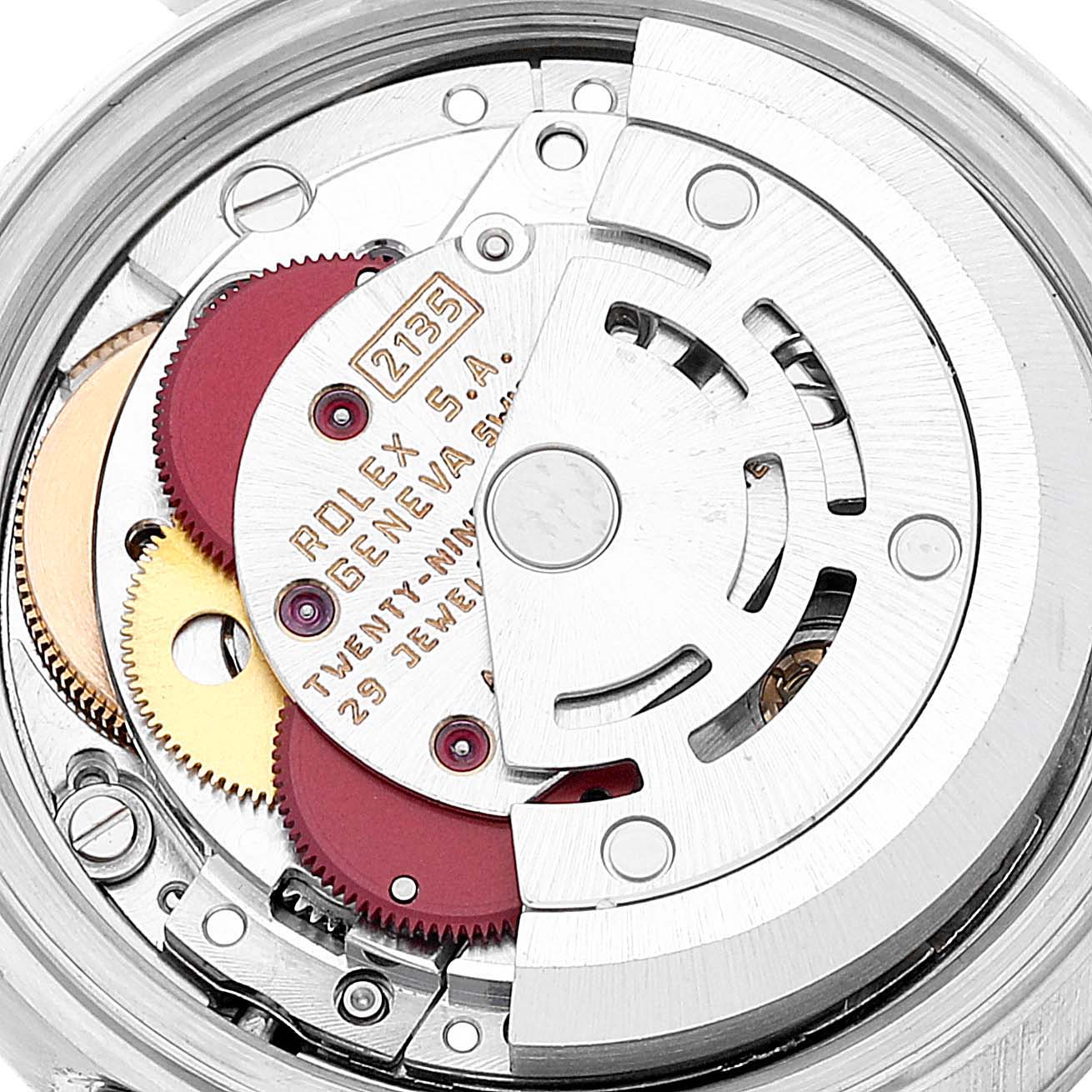 This image shows the inner mechanical movement of a Rolex Datejust 69174 Women's Stainless Steel Silver Dial 69174 Women's Stainless Steel Silver Dial watch.