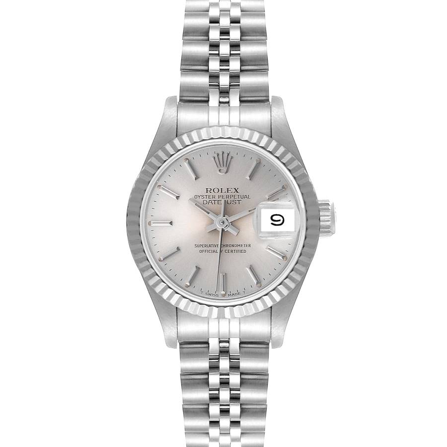 Rolex Datejust Steel White Gold Silver Dial Ladies Watch 69174 Papers SwissWatchExpo