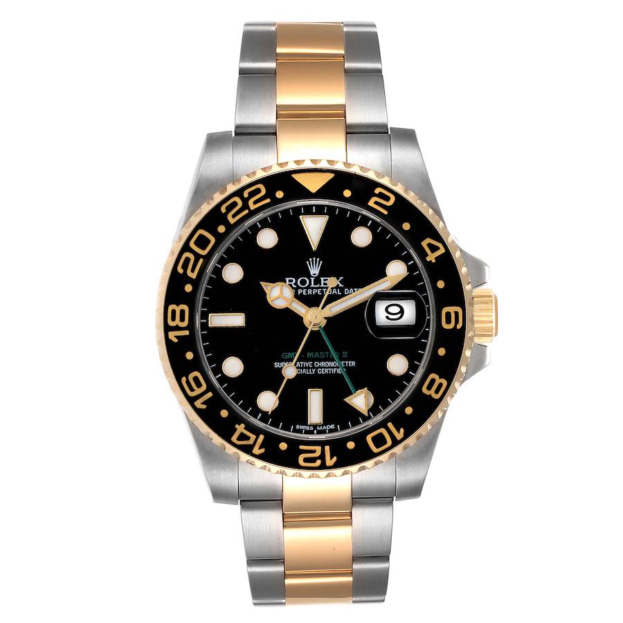 Rolex Sport GMT Two Tone Gold Black Men\'s Watch! With Rolex BOX s-l400.jpg main image 2