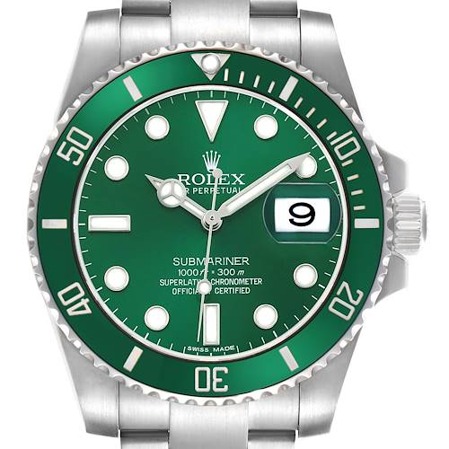 Photo of Rolex Submariner Hulk Green Dial Bezel Steel Mens Watch 116610LV Card
