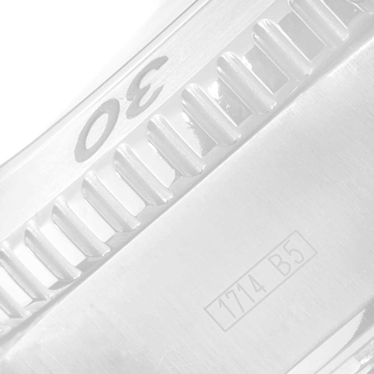 This close-up image shows the bezel and part of the numbering and markings on the Breitling Superocean A13341 Men's Stainless Steel White Dial A13341 Men's Stainless Steel White Dial model watch.