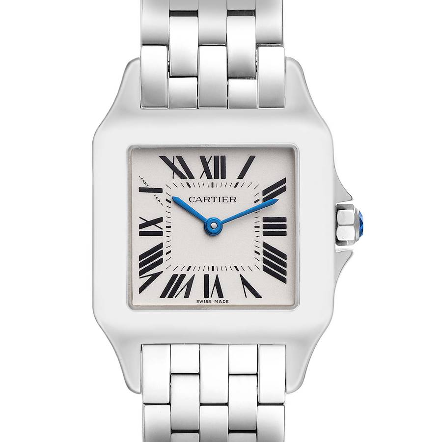 Cartier Santos Demoiselle Steel Midsize Silver Dial Ladies Watch W25065Z5 SwissWatchExpo