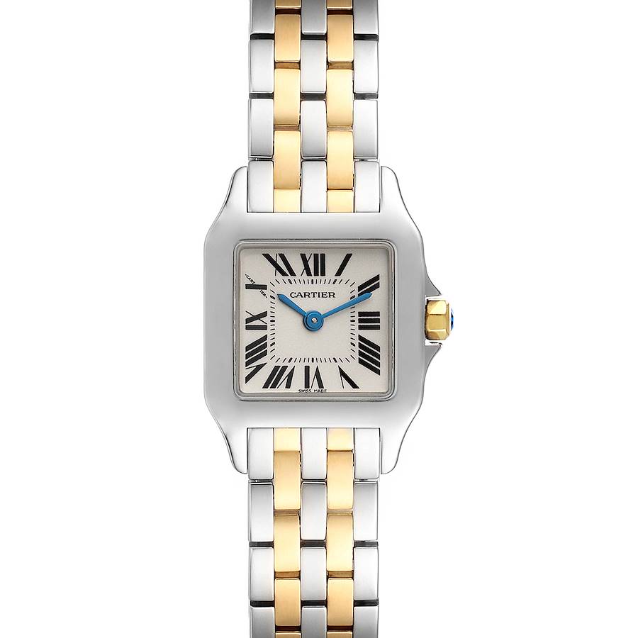 Cartier Santos Demoiselle Steel Yellow Gold Silver Dial Ladies Watch W25066Z6 SwissWatchExpo