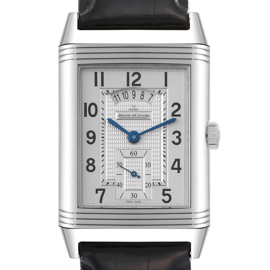 Jaeger LeCoultre Grande Reverso Steel Mens Watch 273.8.85 Q3748421 Papers SwissWatchExpo