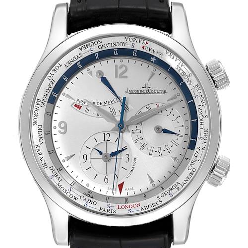 Photo of Jaeger Lecoultre Master World Geographic Steel Mens Watch 146.8.32.S Q1528420 Box Papers