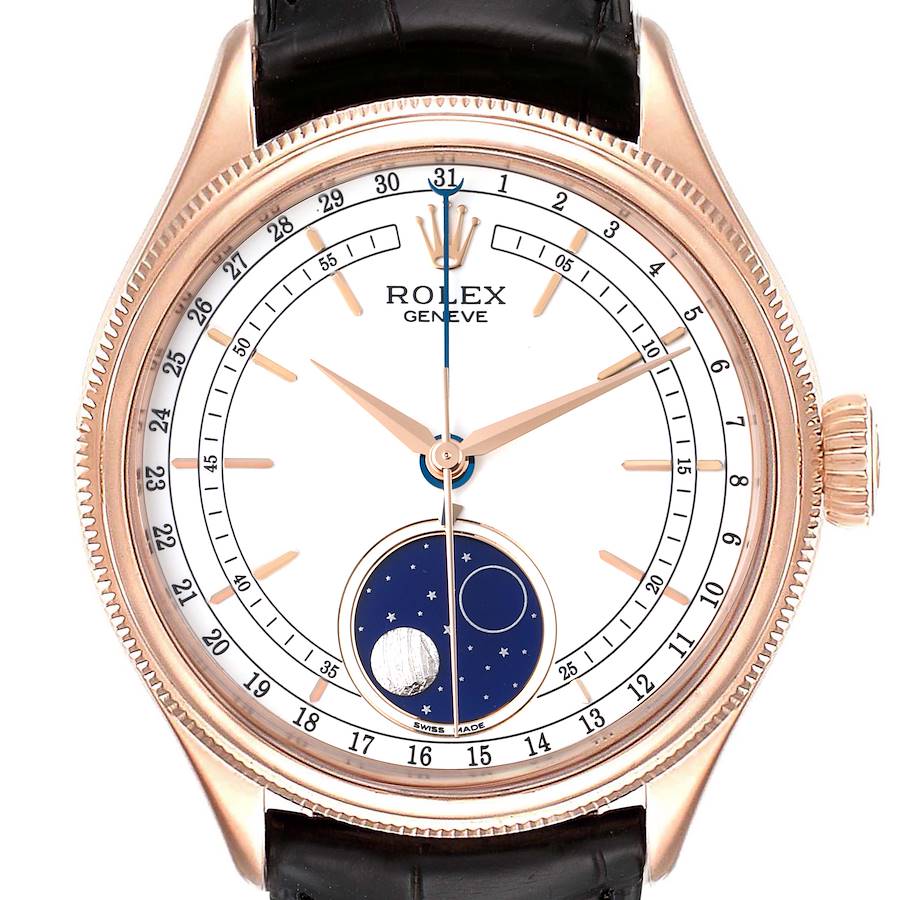 Rolex Cellini Moonphase Everose Gold Automatic Mens Watch 50535 Box Card SwissWatchExpo