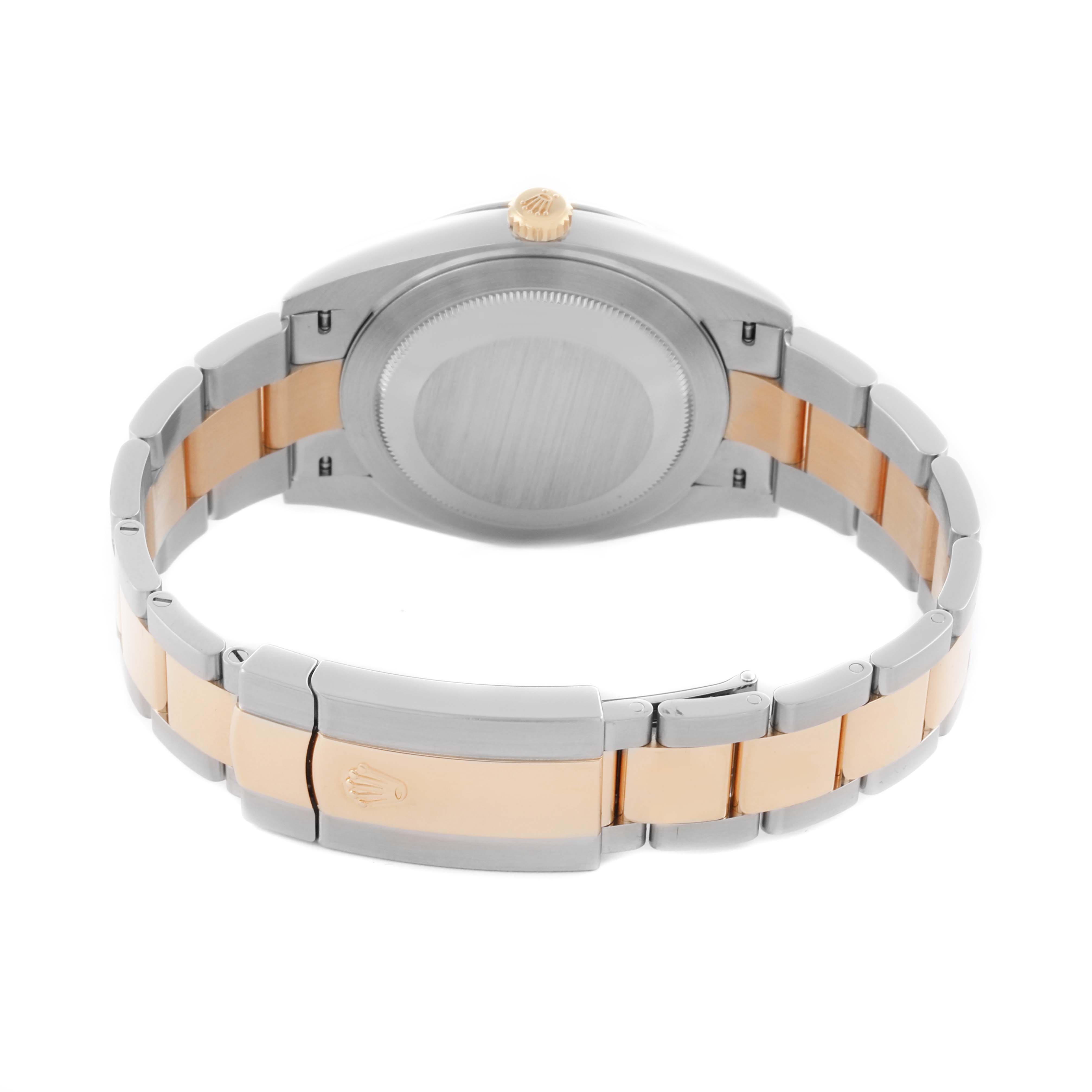 This image shows the back view of the Rolex Datejust 41 126333 Men's Steel and Gold (two tone) Grey Dial 126333 Men's Steel and Gold (two tone) Grey Dial, highlighting the case back, bracelet, and clasp.