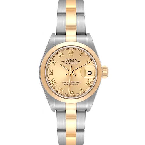 Photo of Rolex Datejust Steel Yellow Gold Champagne Dial Ladies Watch 79163 Papers