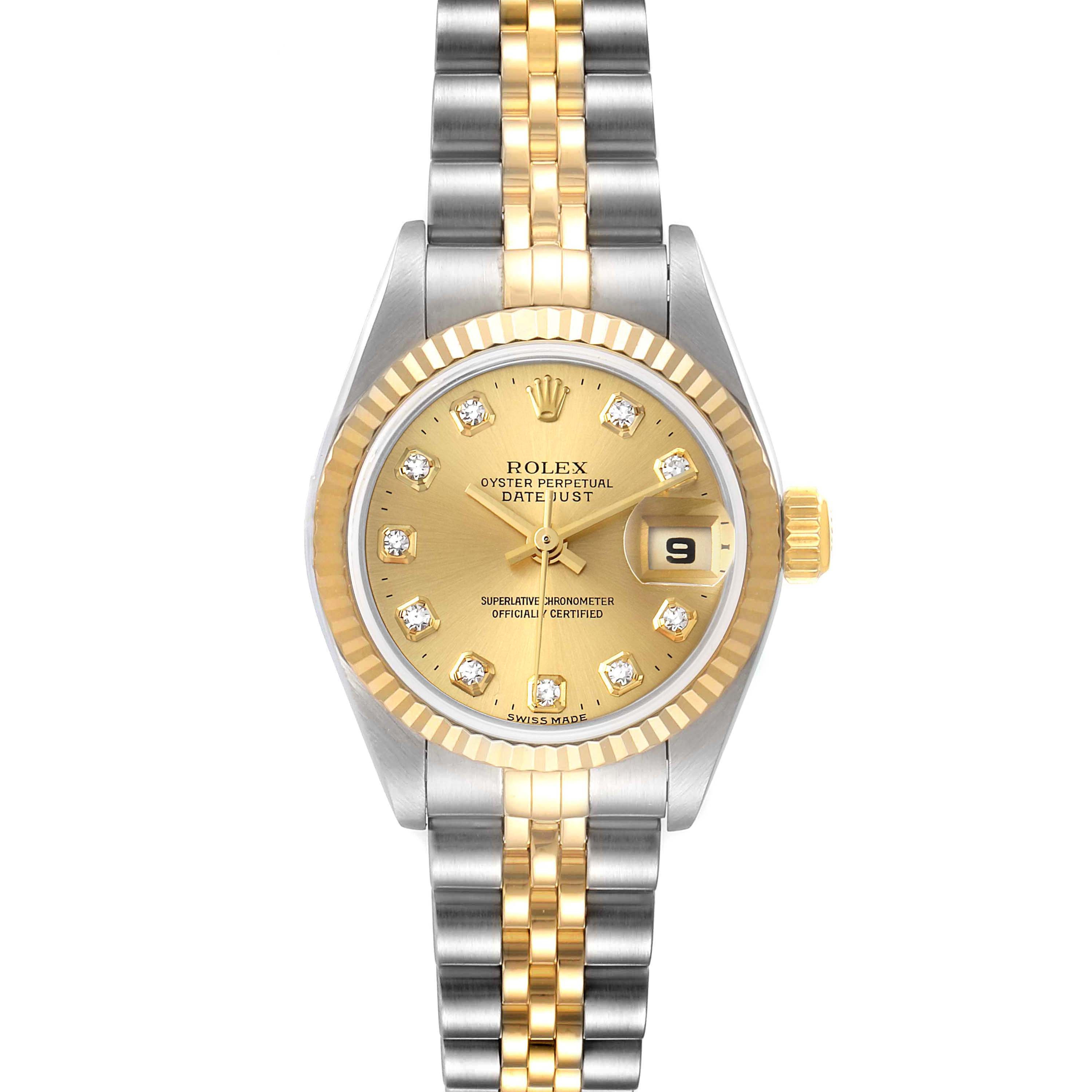 Rolex Datejust Steel Yellow Gold Diamond Dial Ladies Watch 79173 ...