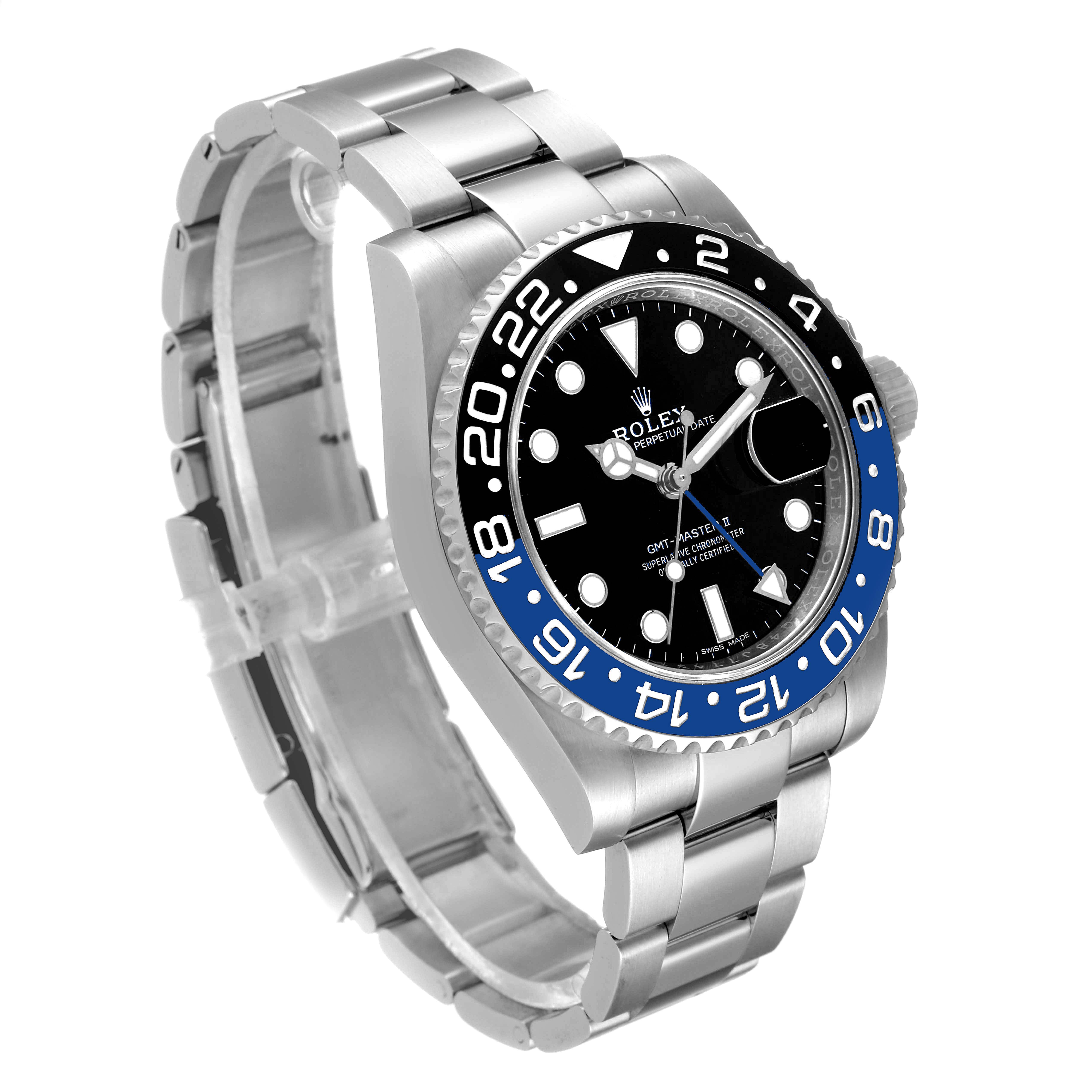 The Rolex GMT-Master 116710 Men
s Stainless Steel Black Dial 116710 Men
s Stainless Steel Black Dial watch is shown from a slight angle, highlighting the dial, bezel, and bracelet.
