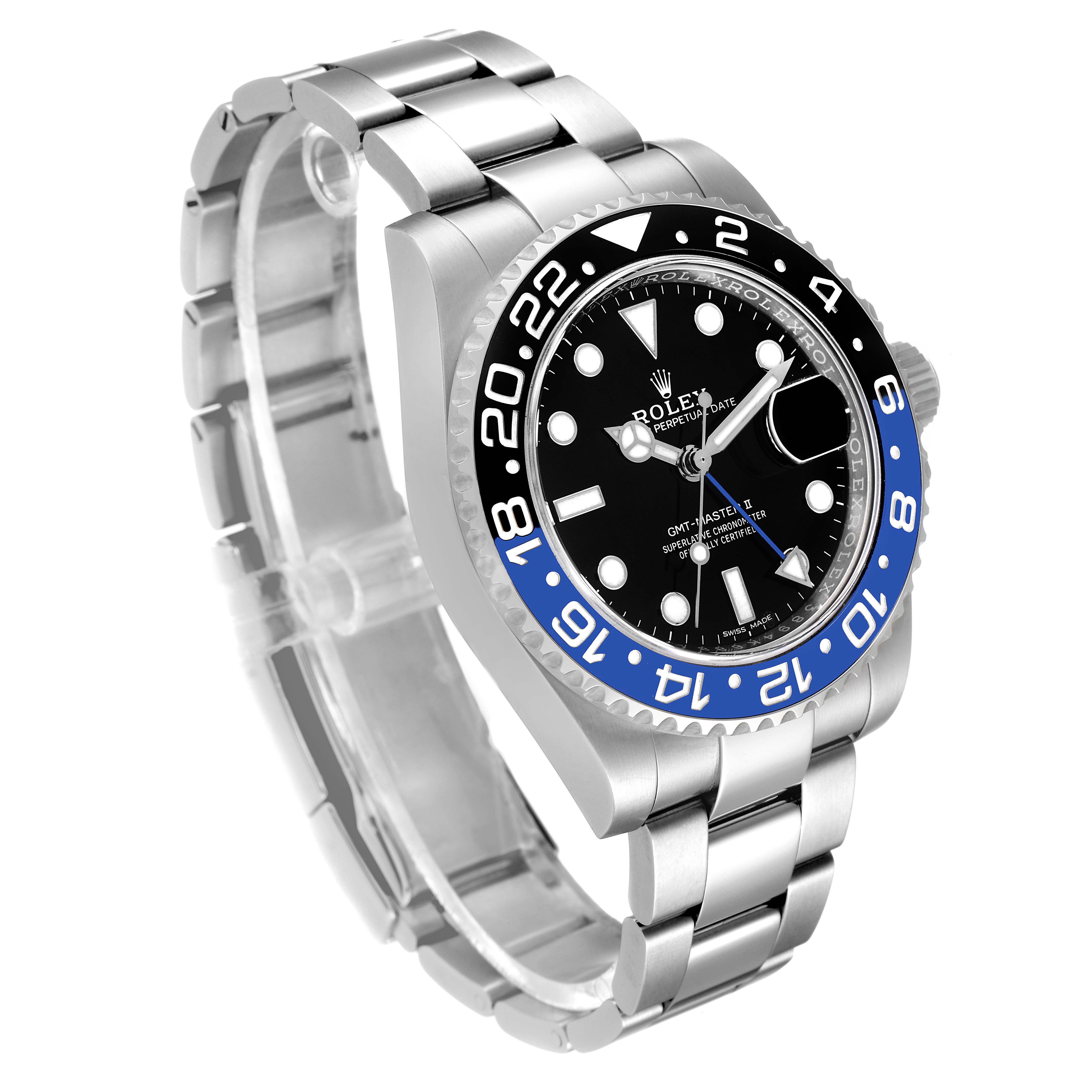 The image shows a Rolex GMT-Master 116710 Men
s Stainless Steel Black Dial 116710 Men
s Stainless Steel Black Dial watch at a slight angle, highlighting the face, bezel, crown, and bracelet.